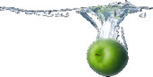 Picture of Apple falling into water